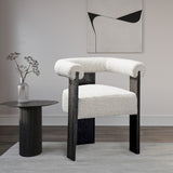 Barrel Mid-Century Dining Chair - Elegant Solid Wood Frame with Luxe Boucle for Modern Spaces