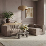 Rummi - Velvet Performance Fabric Upholstered 4 Piece Modular Sectional