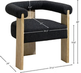 Barrel Mid-Century Dining Chair - Elegant Solid Wood Frame with Luxe Boucle for Modern Spaces