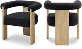 Barrel Mid-Century Dining Chair - Elegant Solid Wood Frame with Luxe Boucle for Modern Spaces