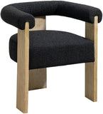 Barrel Mid-Century Dining Chair - Elegant Solid Wood Frame with Luxe Boucle for Modern Spaces