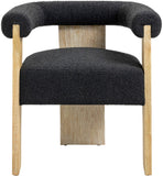 Barrel Mid-Century Dining Chair - Elegant Solid Wood Frame with Luxe Boucle for Modern Spaces