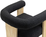 Barrel Mid-Century Dining Chair - Elegant Solid Wood Frame with Luxe Boucle for Modern Spaces