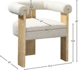 Barrel Mid-Century Dining Chair - Elegant Solid Wood Frame with Luxe Boucle for Modern Spaces