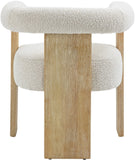Barrel Mid-Century Dining Chair - Elegant Solid Wood Frame with Luxe Boucle for Modern Spaces