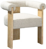 Barrel Mid-Century Dining Chair - Elegant Solid Wood Frame with Luxe Boucle for Modern Spaces