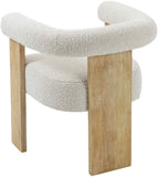 Barrel Mid-Century Dining Chair - Elegant Solid Wood Frame with Luxe Boucle for Modern Spaces