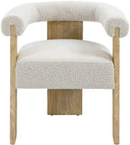 Barrel Mid-Century Dining Chair - Elegant Solid Wood Frame with Luxe Boucle for Modern Spaces