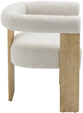 Barrel Mid-Century Dining Chair - Elegant Solid Wood Frame with Luxe Boucle for Modern Spaces
