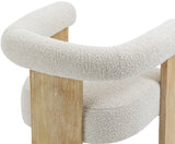 Barrel Mid-Century Dining Chair - Elegant Solid Wood Frame with Luxe Boucle for Modern Spaces