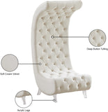Crescent Modern Accent Chair with Soft Velvet Upholstery and Chic Acrylic Legs for Stylish Spaces
