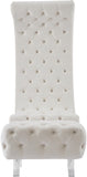 Crescent Modern Accent Chair with Soft Velvet Upholstery and Chic Acrylic Legs for Stylish Spaces