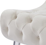 Crescent Modern Accent Chair with Soft Velvet Upholstery and Chic Acrylic Legs for Stylish Spaces