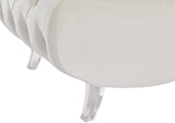 Crescent Modern Accent Chair with Soft Velvet Upholstery and Chic Acrylic Legs for Stylish Spaces