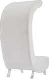 Crescent Modern Accent Chair with Soft Velvet Upholstery and Chic Acrylic Legs for Stylish Spaces