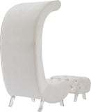 Crescent Modern Accent Chair with Soft Velvet Upholstery and Chic Acrylic Legs for Stylish Spaces