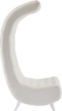 Crescent Modern Accent Chair with Soft Velvet Upholstery and Chic Acrylic Legs for Stylish Spaces