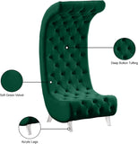 Crescent Modern Accent Chair with Soft Velvet Upholstery and Chic Acrylic Legs for Stylish Spaces