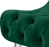 Crescent Modern Accent Chair with Soft Velvet Upholstery and Chic Acrylic Legs for Stylish Spaces