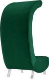 Crescent Modern Accent Chair with Soft Velvet Upholstery and Chic Acrylic Legs for Stylish Spaces