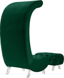 Crescent Modern Accent Chair with Soft Velvet Upholstery and Chic Acrylic Legs for Stylish Spaces