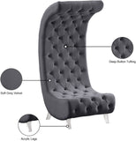 Crescent Modern Accent Chair with Soft Velvet Upholstery and Chic Acrylic Legs for Stylish Spaces