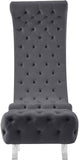 Crescent Modern Accent Chair with Soft Velvet Upholstery and Chic Acrylic Legs for Stylish Spaces