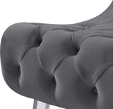 Crescent Modern Accent Chair with Soft Velvet Upholstery and Chic Acrylic Legs for Stylish Spaces