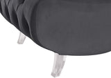 Crescent Modern Accent Chair with Soft Velvet Upholstery and Chic Acrylic Legs for Stylish Spaces