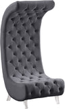 Crescent Modern Accent Chair with Soft Velvet Upholstery and Chic Acrylic Legs for Stylish Spaces