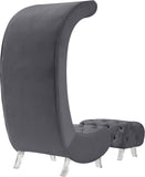 Crescent Modern Accent Chair with Soft Velvet Upholstery and Chic Acrylic Legs for Stylish Spaces