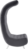 Crescent Modern Accent Chair with Soft Velvet Upholstery and Chic Acrylic Legs for Stylish Spaces