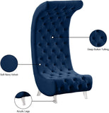 Crescent Modern Accent Chair with Soft Velvet Upholstery and Chic Acrylic Legs for Stylish Spaces