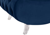 Crescent Modern Accent Chair with Soft Velvet Upholstery and Chic Acrylic Legs for Stylish Spaces