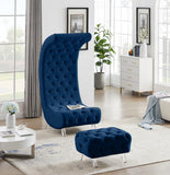 Crescent Modern Accent Chair with Soft Velvet Upholstery and Chic Acrylic Legs for Stylish Spaces
