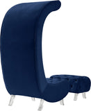 Crescent Modern Accent Chair with Soft Velvet Upholstery and Chic Acrylic Legs for Stylish Spaces