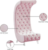 Crescent Modern Accent Chair with Soft Velvet Upholstery and Chic Acrylic Legs for Stylish Spaces