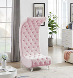 Crescent Modern Accent Chair with Soft Velvet Upholstery and Chic Acrylic Legs for Stylish Spaces