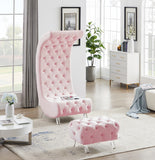 Crescent Modern Accent Chair with Soft Velvet Upholstery and Chic Acrylic Legs for Stylish Spaces