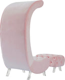 Crescent Modern Accent Chair with Soft Velvet Upholstery and Chic Acrylic Legs for Stylish Spaces