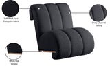 Swoon Contemporary Faux Sheepskin Accent Chair with Deep Channel Tufting and Sturdy Oak Frame