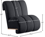 Swoon Contemporary Faux Sheepskin Accent Chair with Deep Channel Tufting and Sturdy Oak Frame