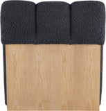 Swoon Contemporary Faux Sheepskin Accent Chair with Deep Channel Tufting and Sturdy Oak Frame