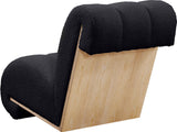 Swoon Contemporary Faux Sheepskin Accent Chair with Deep Channel Tufting and Sturdy Oak Frame