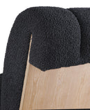 Swoon Contemporary Faux Sheepskin Accent Chair with Deep Channel Tufting and Sturdy Oak Frame