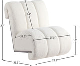 Swoon Contemporary Faux Sheepskin Accent Chair with Deep Channel Tufting and Sturdy Oak Frame