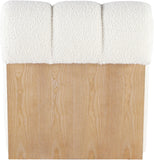Swoon Contemporary Faux Sheepskin Accent Chair with Deep Channel Tufting and Sturdy Oak Frame