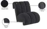 Swoon Contemporary Faux Sheepskin Accent Chair with Deep Channel Tufting and Sturdy Oak Frame