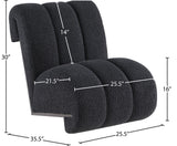 Swoon Contemporary Faux Sheepskin Accent Chair with Deep Channel Tufting and Sturdy Oak Frame