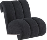 Swoon Contemporary Faux Sheepskin Accent Chair with Deep Channel Tufting and Sturdy Oak Frame